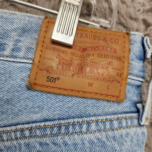 Levi's Shorts Womens 32 Blue 501 Premium Big E Button Fly Cut Off 100% Cotton - Picture 9 of 15